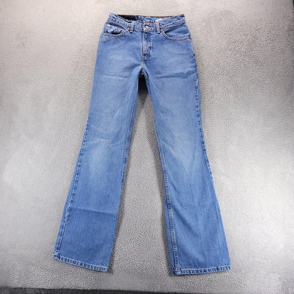 VTG Levis 517 Jeans Womens 7 Blue Low Rise Bootcut Made in USA 90s Western